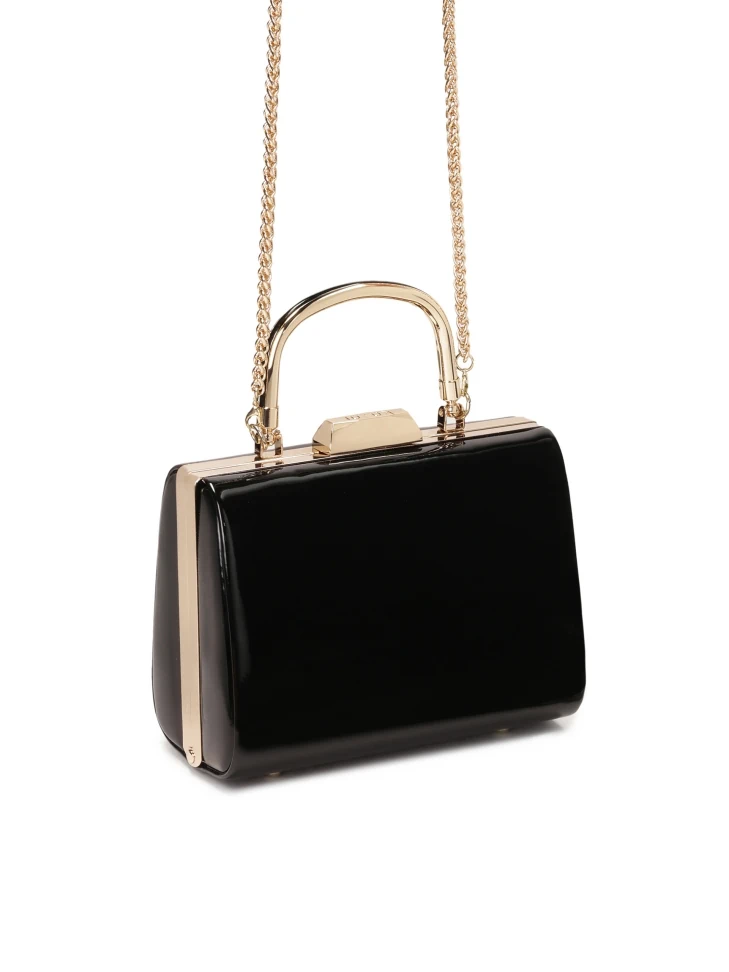 Kazar Evening Clutch Bag In Patent Leather In Black Color