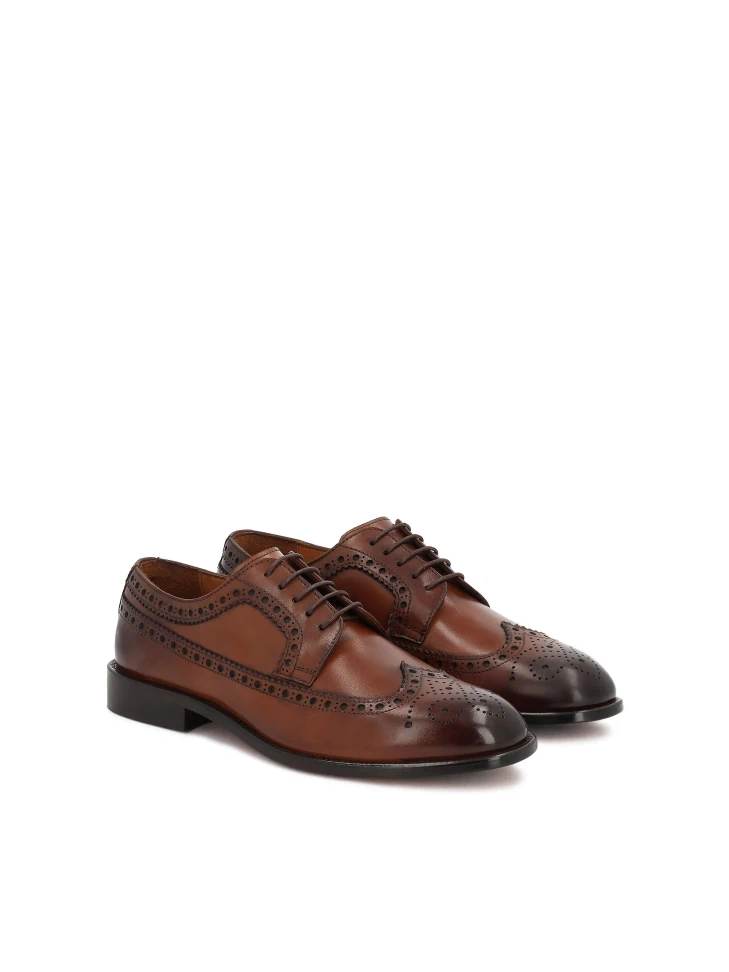 Kazar Exclusive Brogue Shoes In Brown Natural Leather