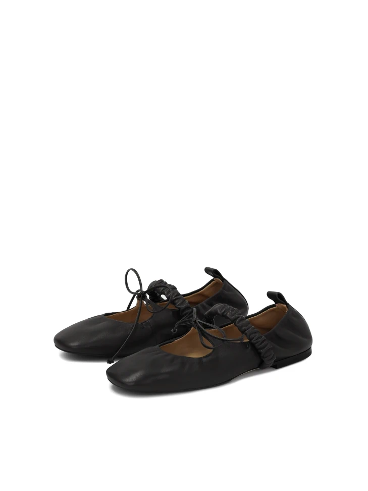 Kazar Fashionable Black Ballerinas On A Leather Sole