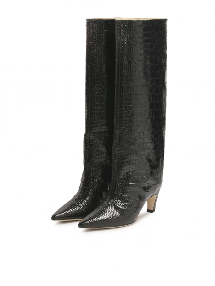 Kazar Fashionable Crocodile Pattern Embossed Leather Boots