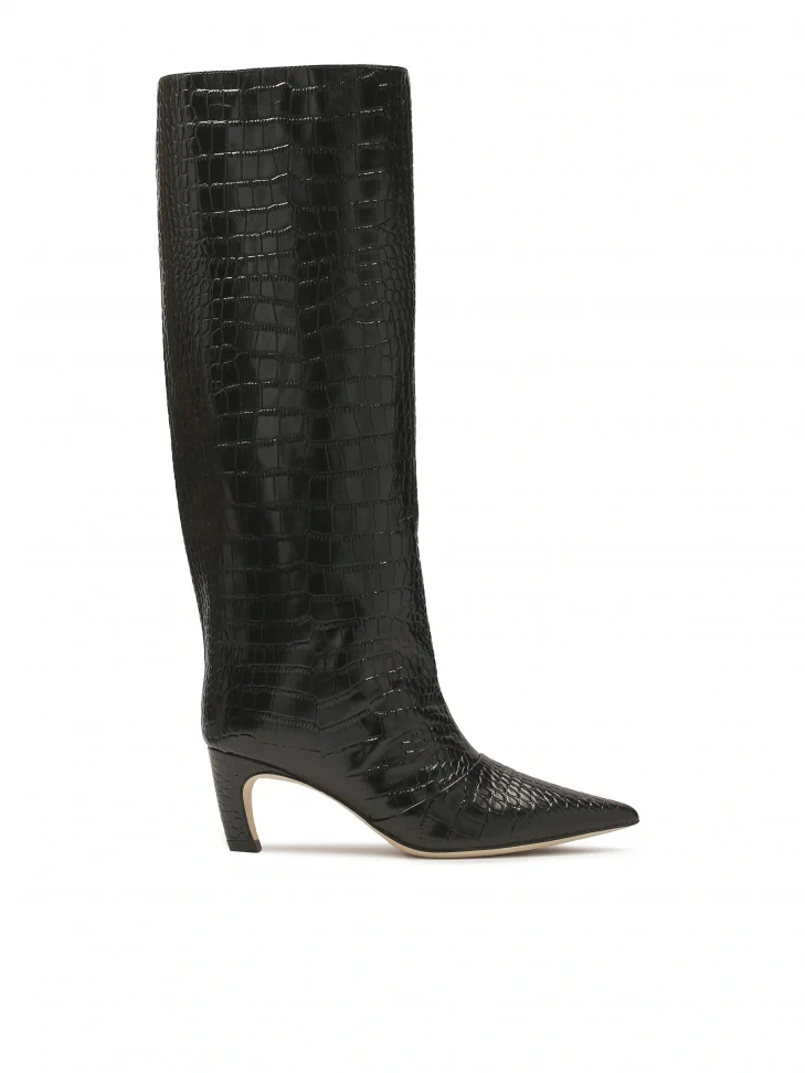 kazar Fashionable crocodile pattern embossed leather boots