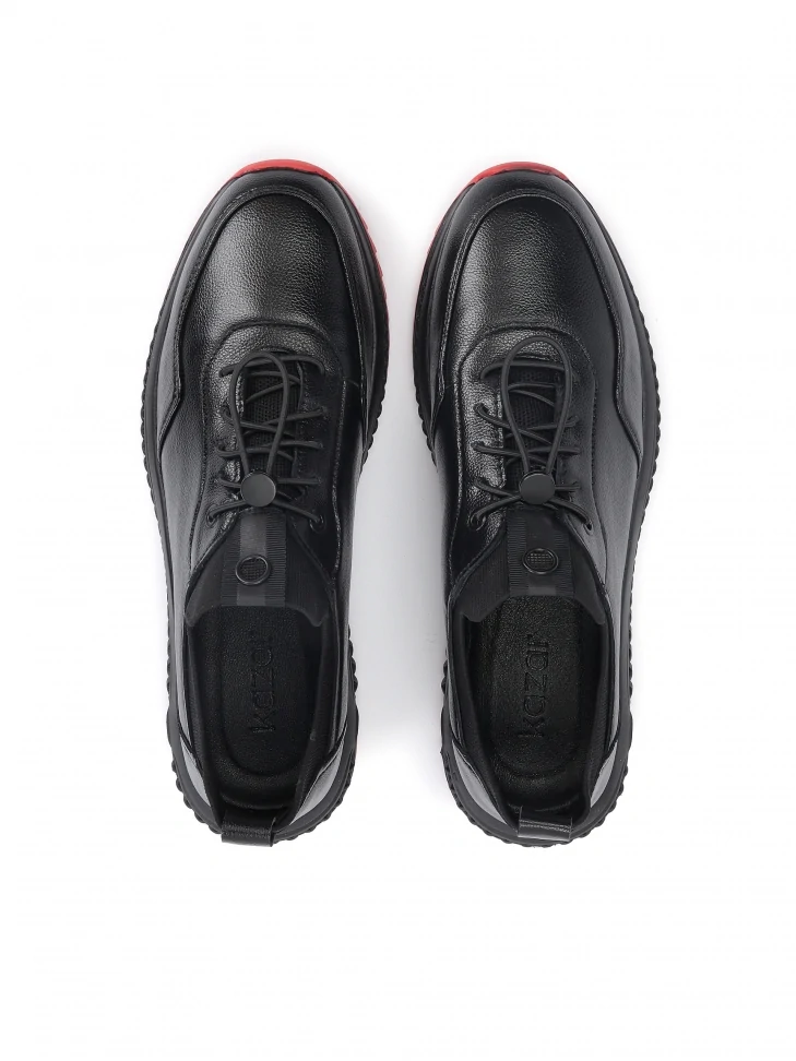 Kazar Fashionable Leather Sneakers On An Interesting Sole