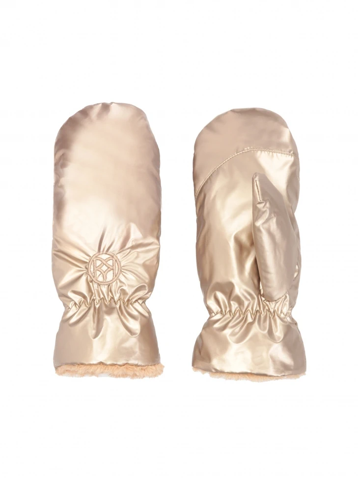 Kazar Glittering Gold Gloves With Embroidered KAZAR Monogram