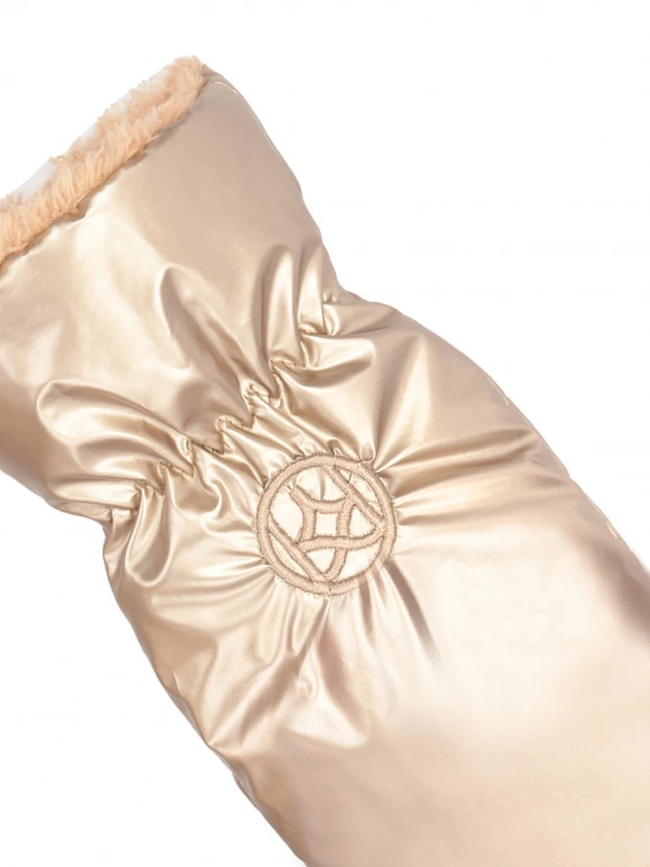 kazar Glittering gold gloves with embroidered KAZAR monogram