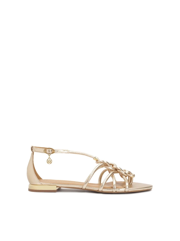 kazar Gold flip flop sandals with intertwined straps