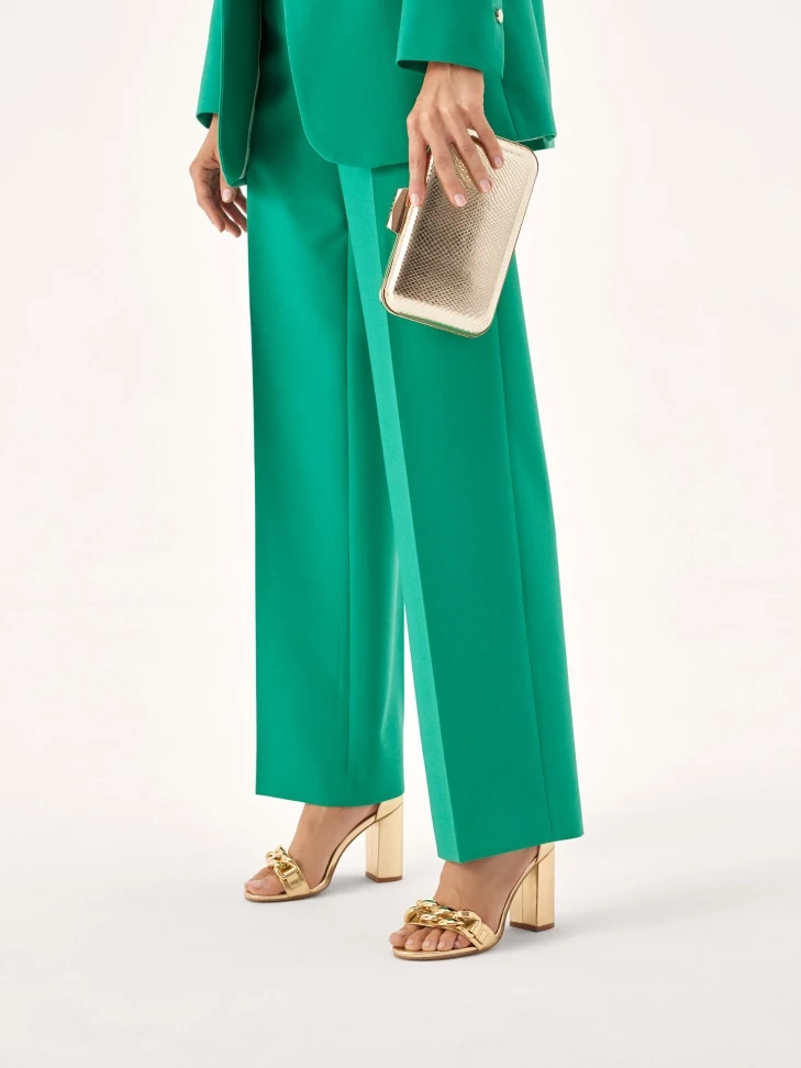 Kazar Golden Block Heel Sandals With A Covered Heel