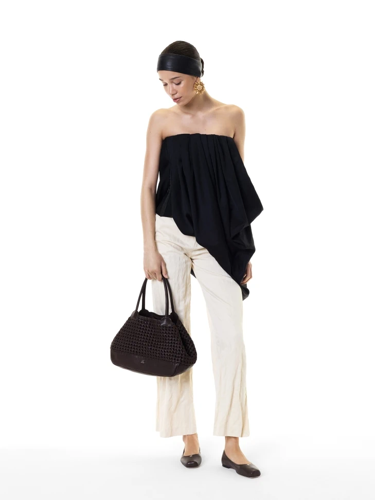 Kazar Handbag In A Braided Pattern With A Loose Fit