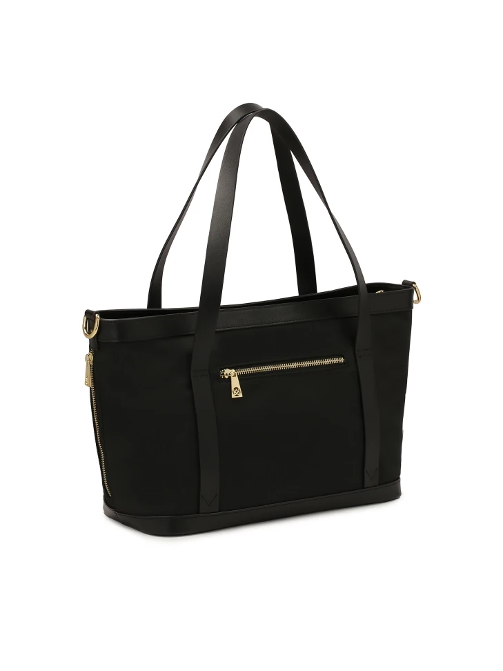 Kazar Handbag In Fabric And Leather With Handles And Strap