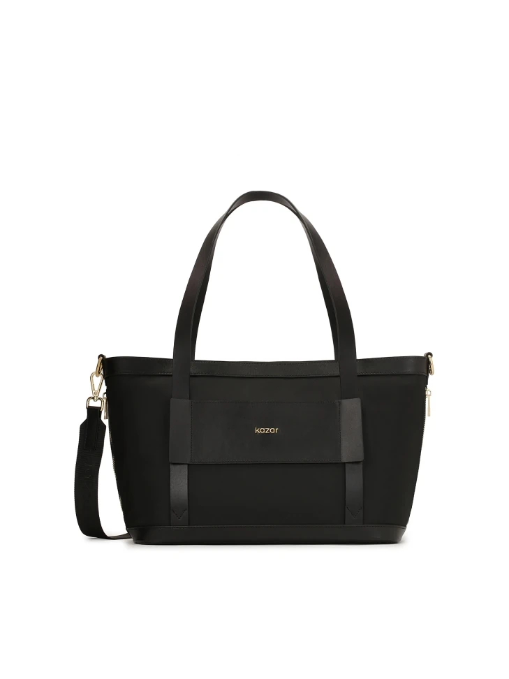 kazar Handbag in fabric and leather with handles and strap