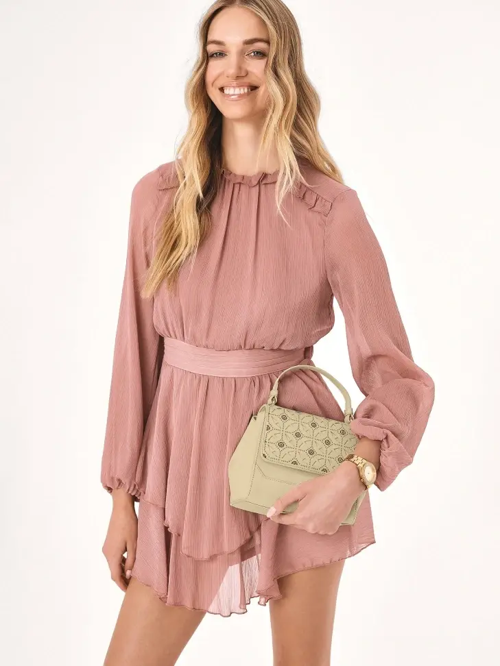 Kazar Handbag With Flap Decorated With Openwork Pattern