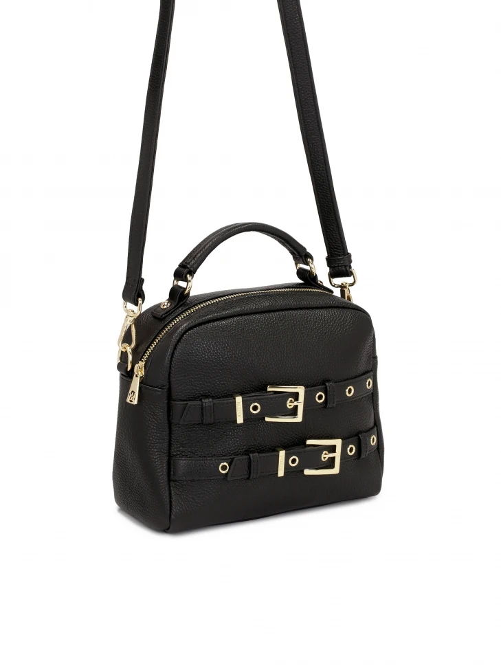 Kazar Handbag With Handle And Strap Decorated With Buckles