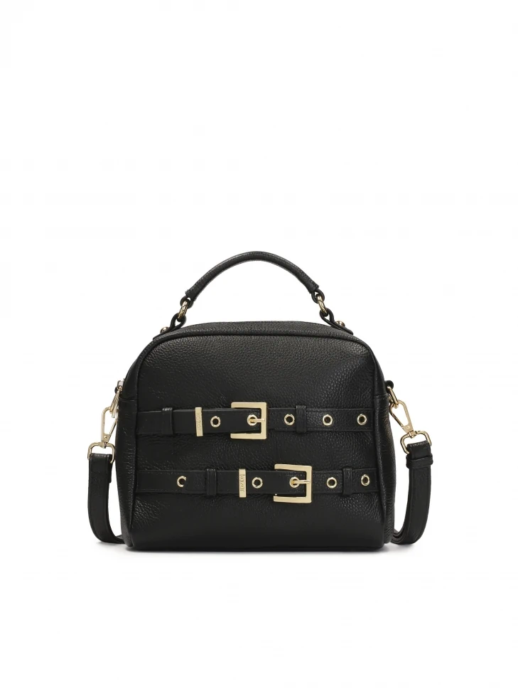kazar Handbag with handle and strap decorated with buckles