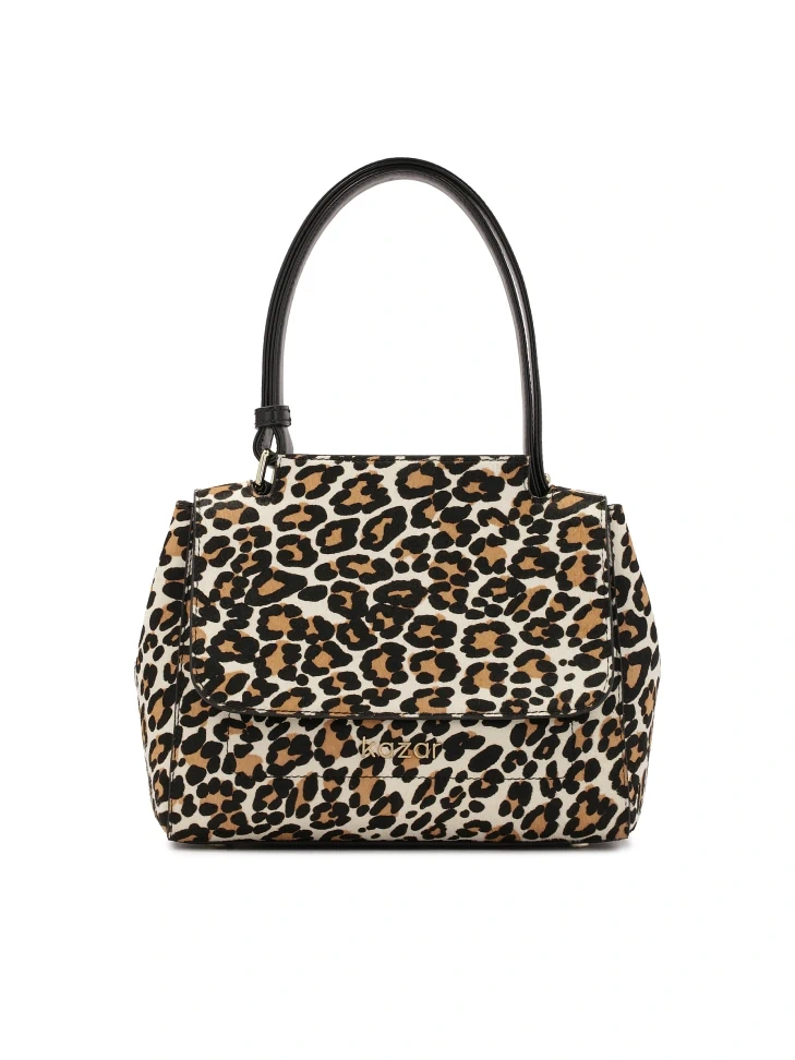 kazar Handbag with natural bristles in leopard pattern