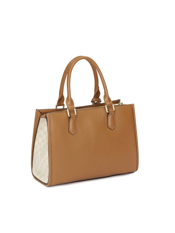 Kazar Handbag With Two Hand Grips Decorated With Monograms