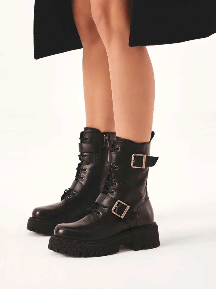 Kazar High Boots Decorated With Straps With Buckles