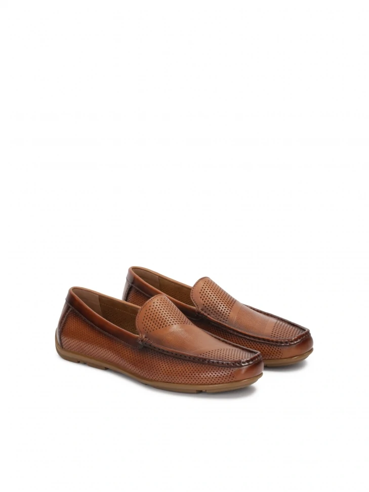Kazar Airy Leather Moccasins With Perforations