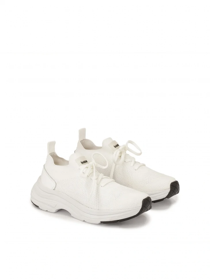 Kazar Airy White Fabric Sneakers
