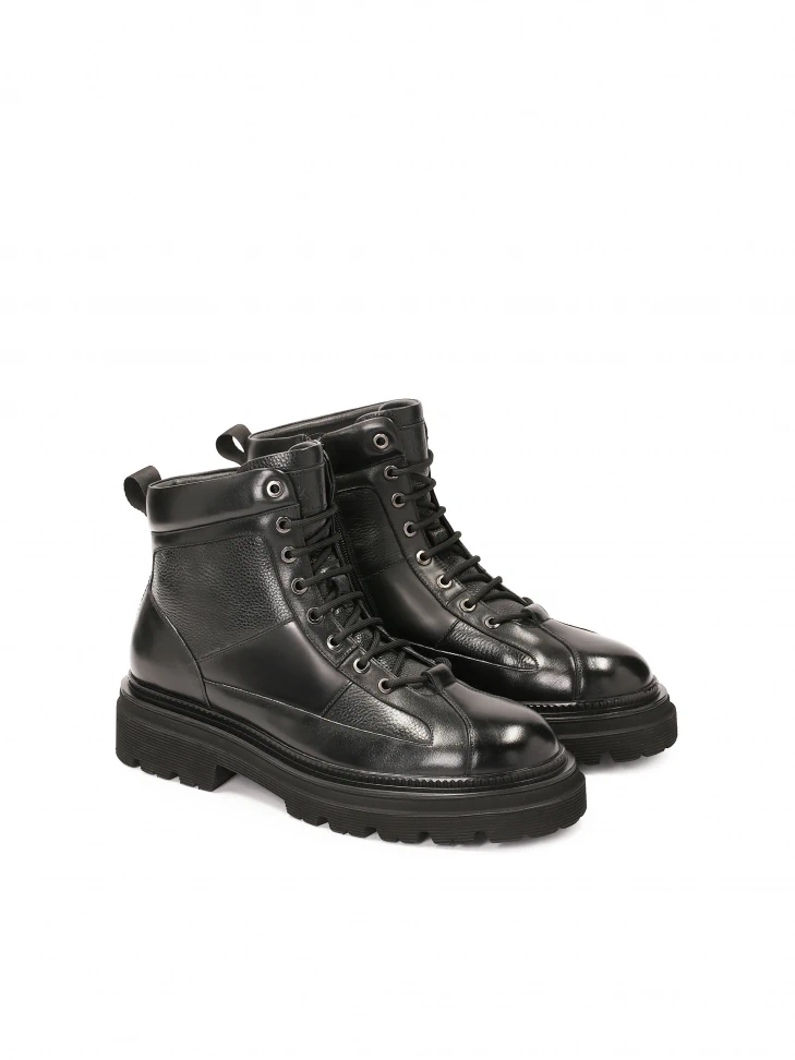 Kazar All-purpose Black Boots On A Treaded Sole
