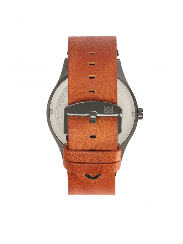Kazar Analog Watch With Brown Leather Strap