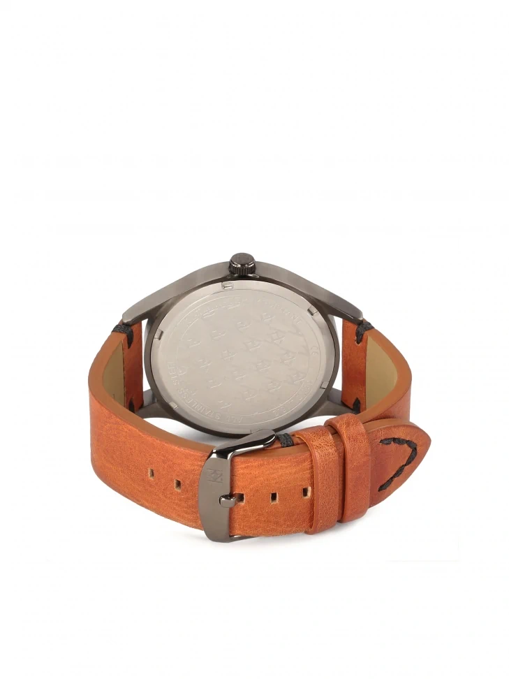 Kazar Analog Watch With Brown Leather Strap