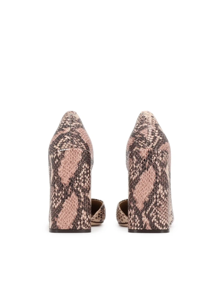 Kazar Animal Motif Embossed Leather Pumps