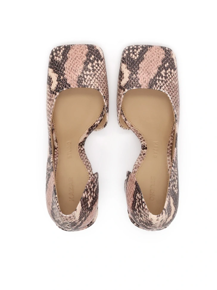 Kazar Animal Motif Embossed Leather Pumps