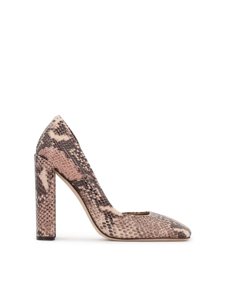 kazar Animal motif embossed leather pumps