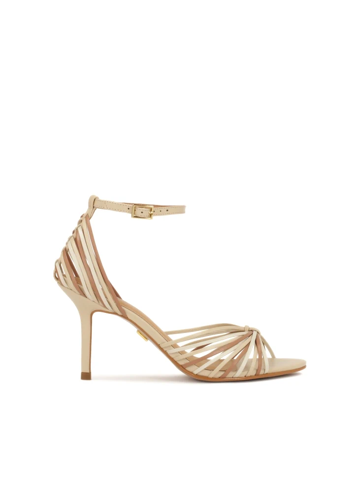 kazar Beige and brown heeled sandals