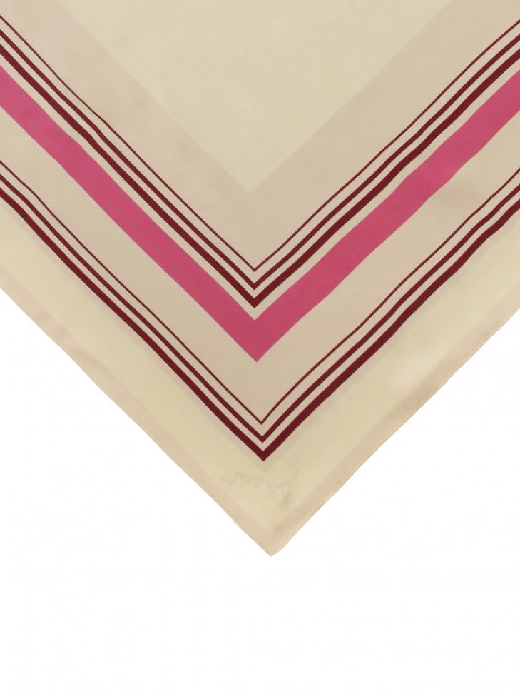 Kazar Beige And Pink Silk Scarf