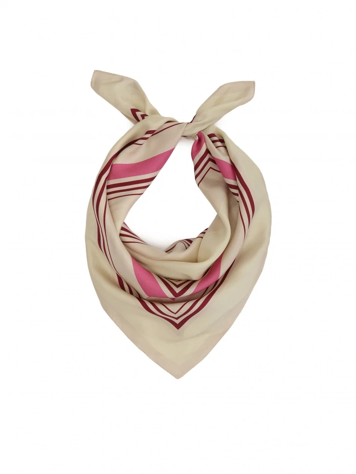 kazar Beige and pink silk scarf