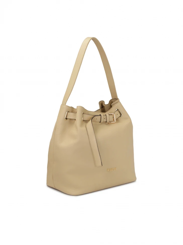 Kazar Beige Bag-shaped Handbag