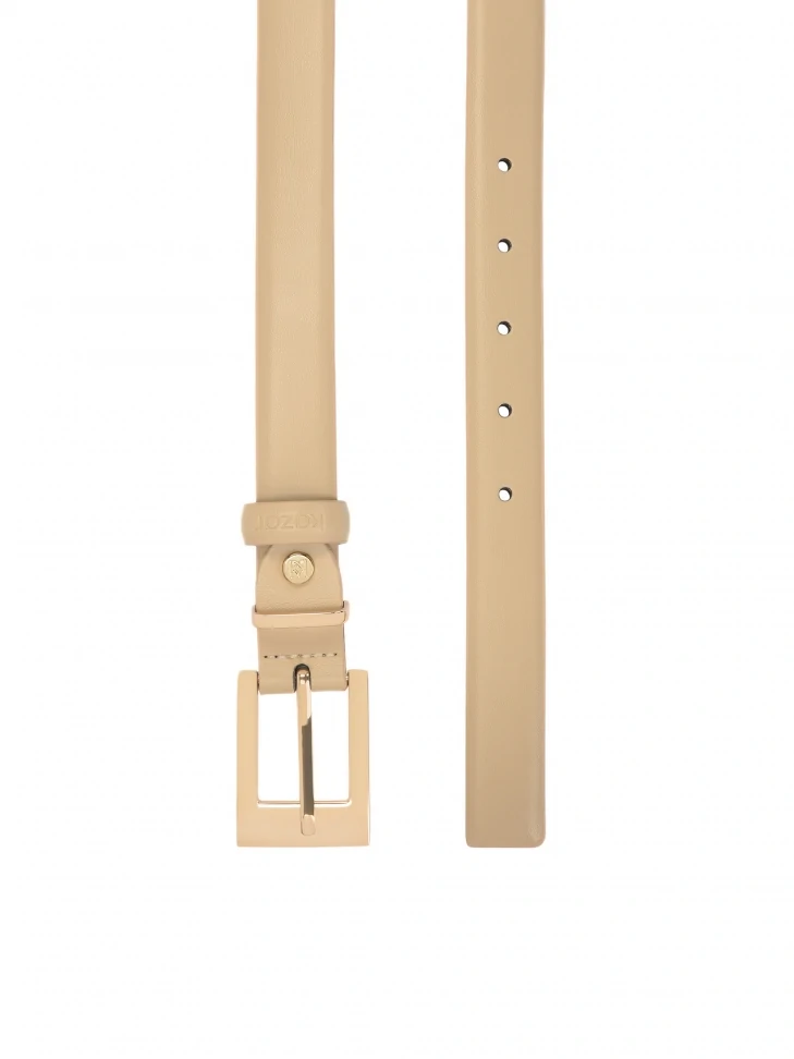 Kazar Beige Belt With Classic Buckle
