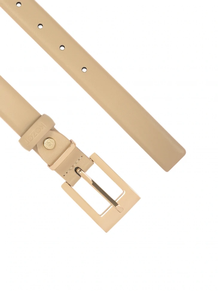 Kazar Beige Belt With Classic Buckle