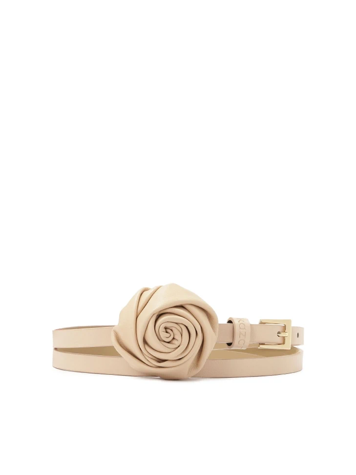 kazar Beige belt with floral motif