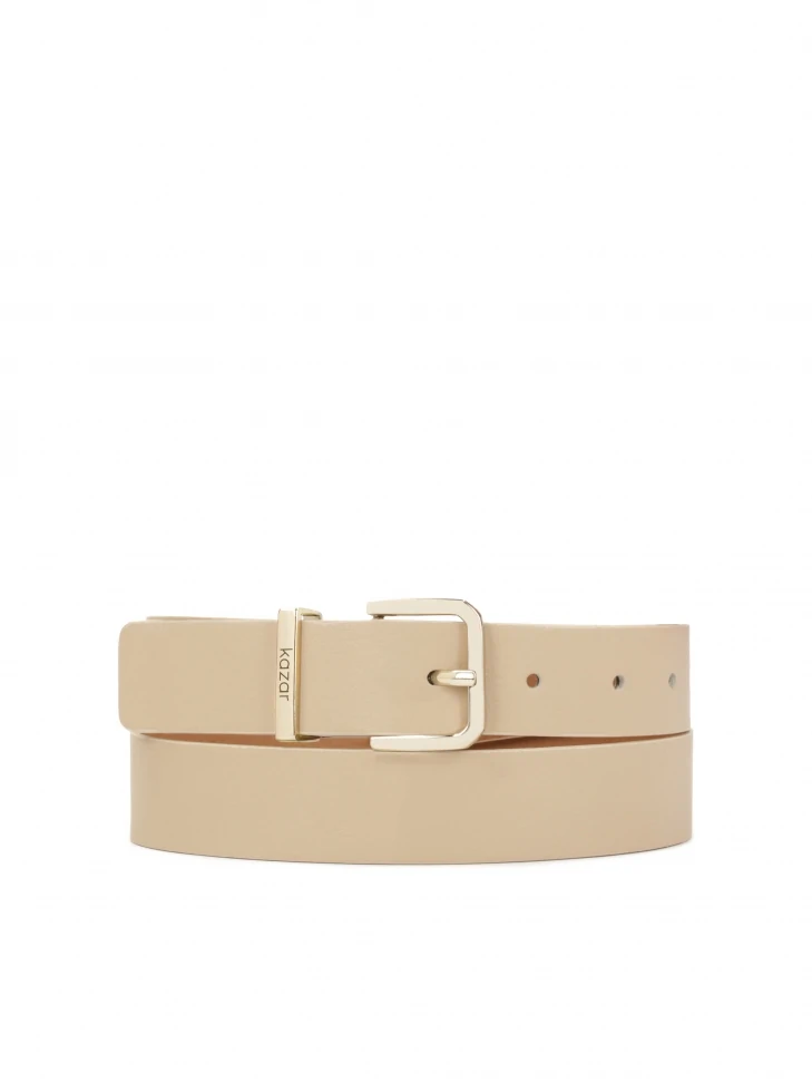 kazar Beige belt with metal belt loop with logo
