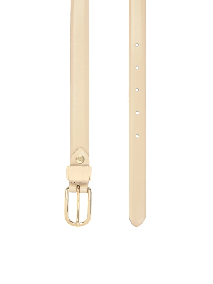 Kazar Beige Belt With Metal Loop