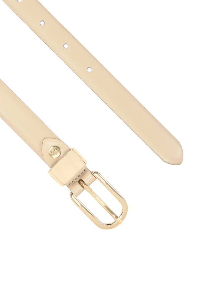 Kazar Beige Belt With Metal Loop