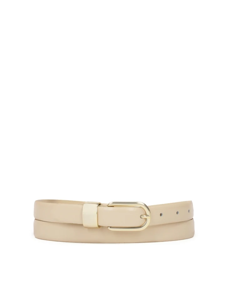 kazar Beige belt with metal loop