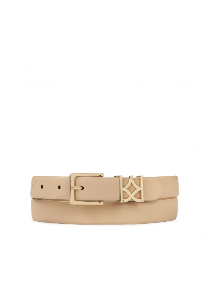 kazar Beige belt with monogrammed belt loop