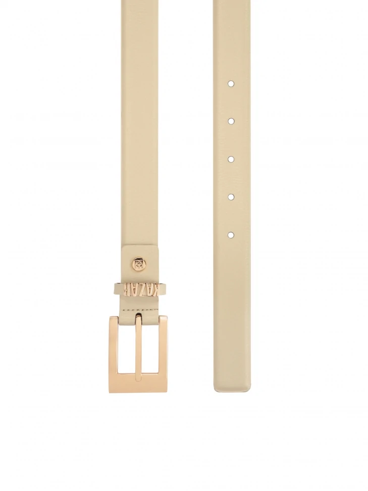Kazar Beige Belt With Signature Belt Loop