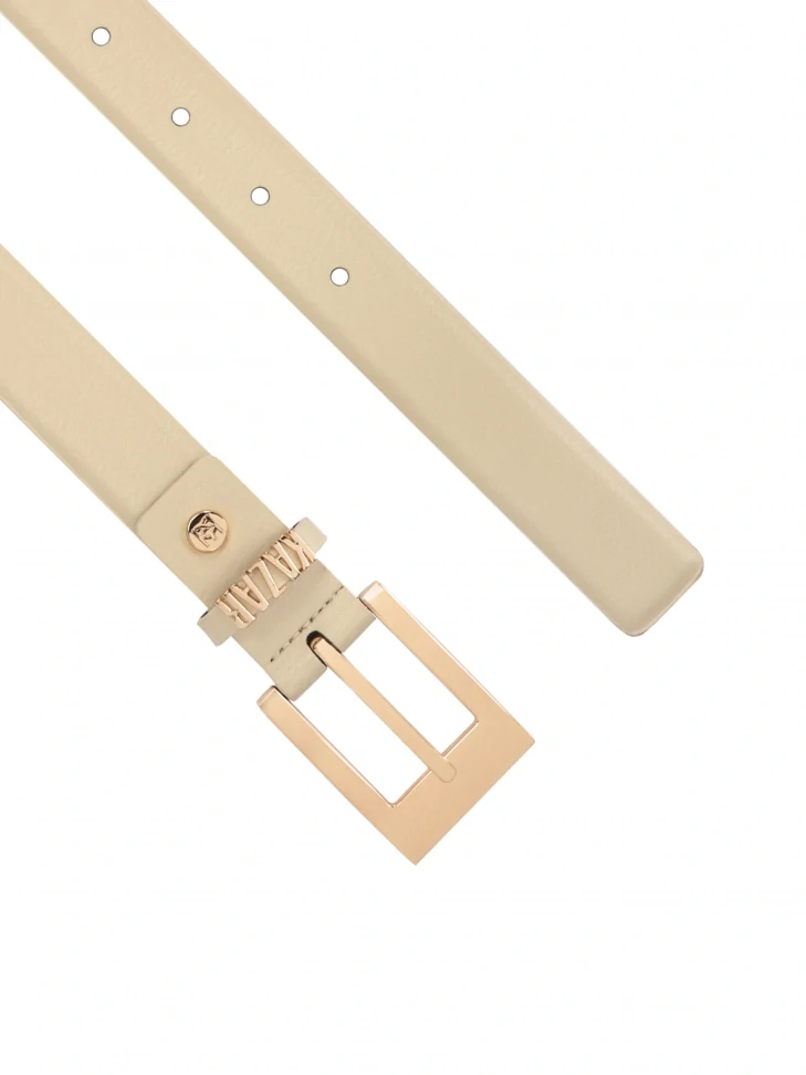 Kazar Beige Belt With Signature Belt Loop