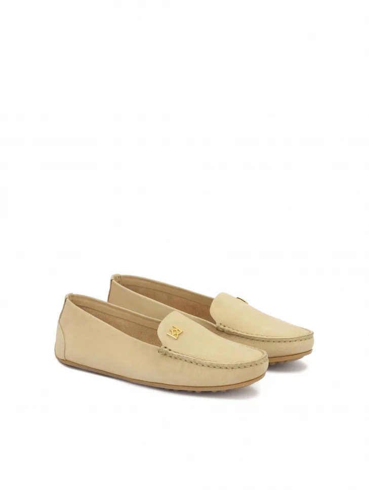 Kazar Beige Casual Nubuck Moccasins
