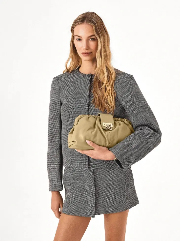 Kazar Beige Clutch Pouch Bag
