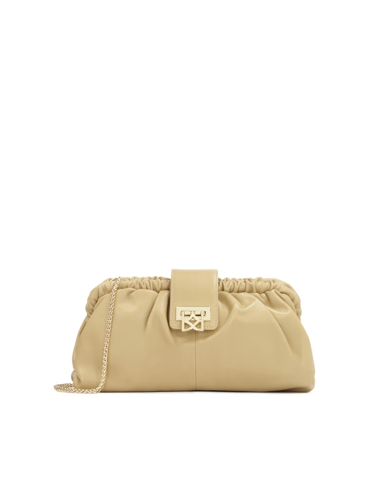 kazar Beige clutch pouch bag