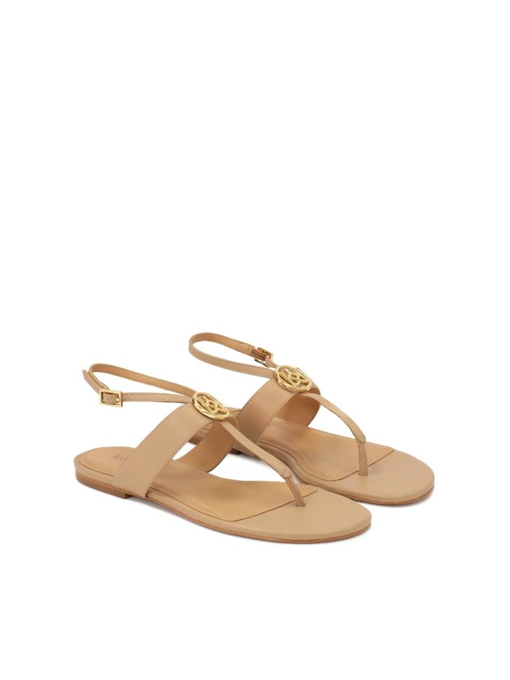 Kazar Beige Flat Flip Flop Sandals