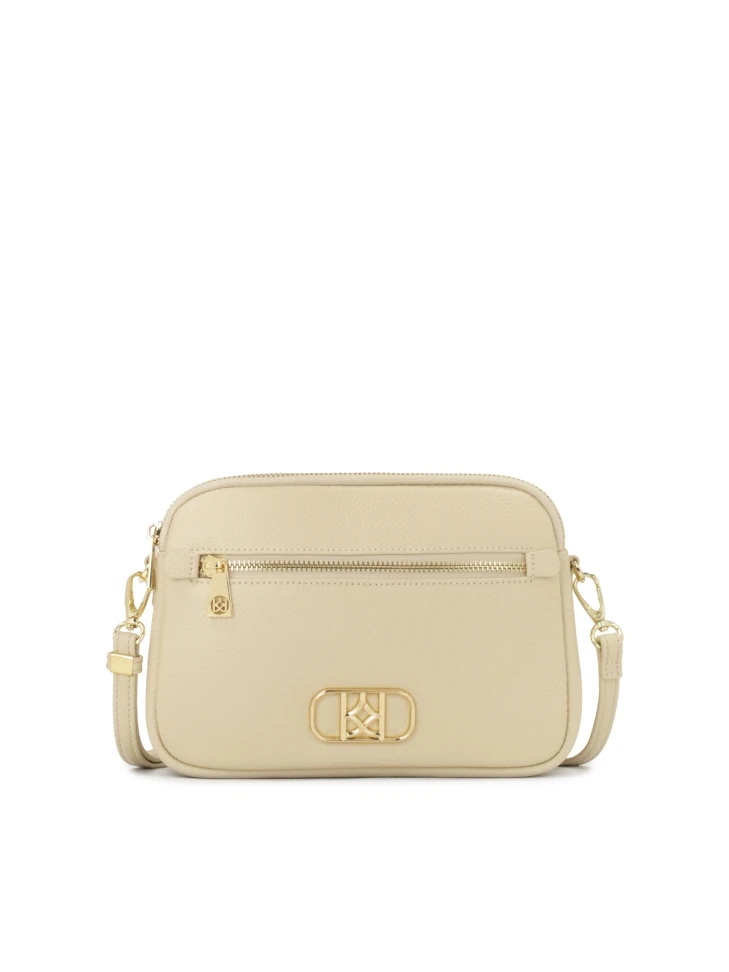 kazar Beige handbag with a pocket on the front
