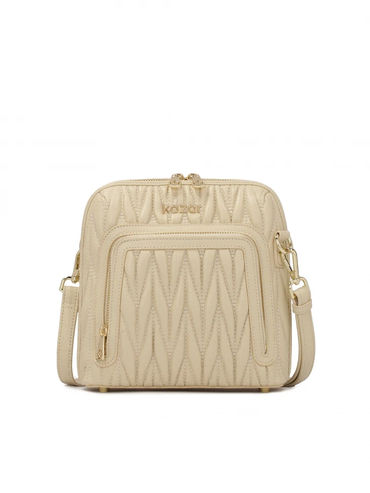 kazar Beige handbag with striking quilting