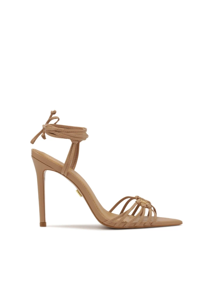 kazar Beige high sandals tied around the ankle