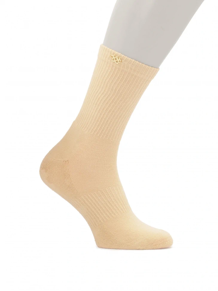 kazar Beige high socks with monogram