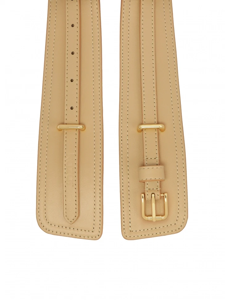 Kazar Beige Leather Belt 2in1